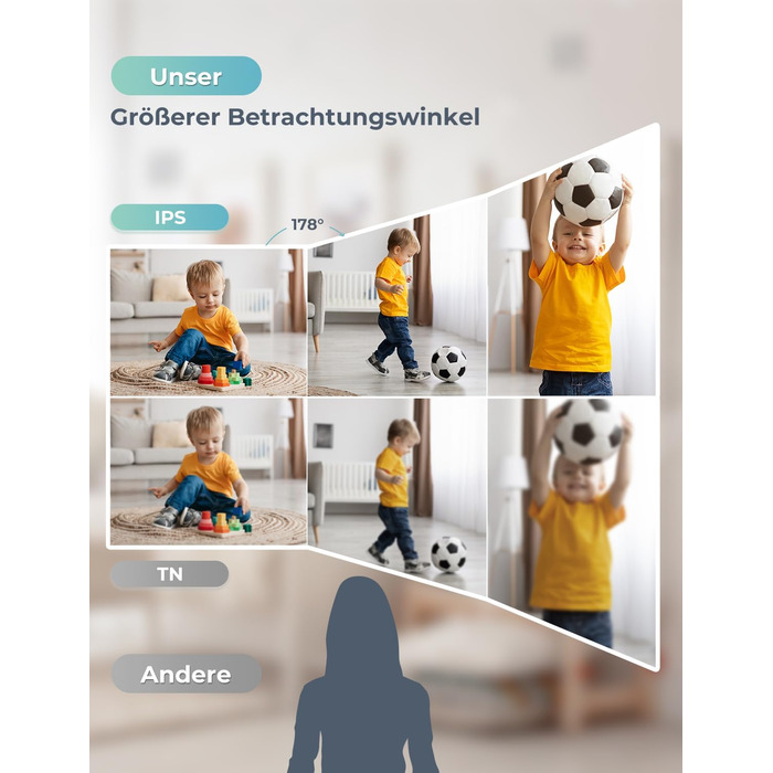 Монітор для дитини з камерою 5-дюймовий РК-дисплей Камера для спостереження за дітьми Режим VOX Двостороння розмова Нічне бачення