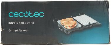 Електричний гриль, антипригарне покриття RockStone, відкривання на 180, регулювання по висоті, варильна поверхня 30 х 23,5 см, 2000 Вт, нержавіюча сталь і пластик, 2000.