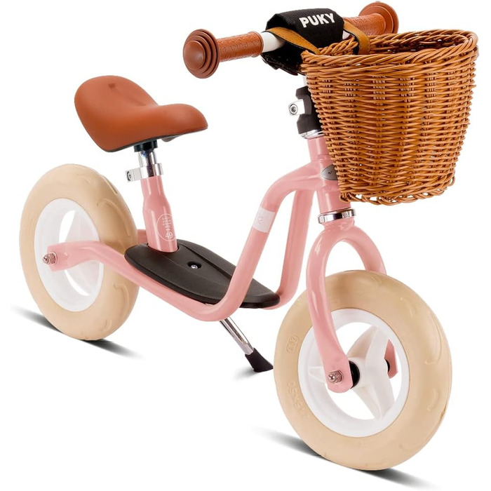Безпечний і стильний велосипед-балансир кермо та сідло регулюються по висоті нековзна підніжка для дітей від 2 років ретро-рожевий
