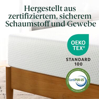 Матрац Zinus 140x200 см H3 - Збагачений зеленим чаєм для тривалої свіжості - Висота 15 см - Ергономічний матрац з холодної піни - Сертифікований Oeko-TEX - Виготовлено за німецькими стандартами 140 x 200 см Висота 15 см Холодний гель