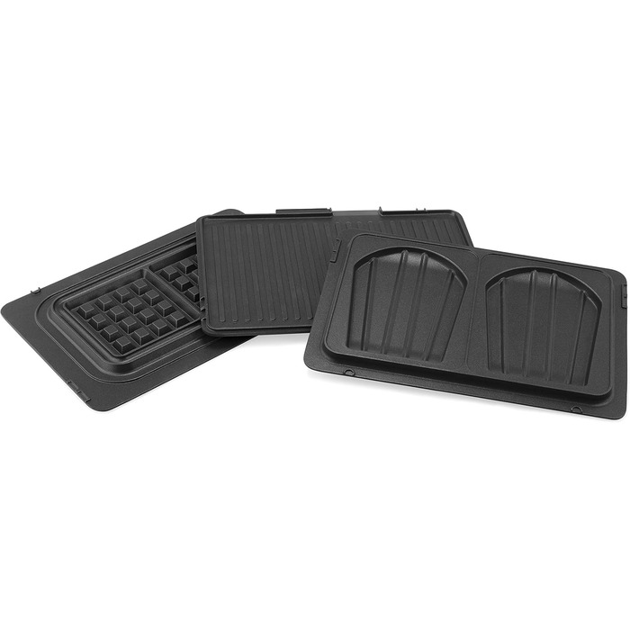 Принцеса 112536 Мультигриль 4-в-1, сендвіч, контакт, настільний гриль і вафельниця, змінні пластини, нержавіюча сталь, з антипригарним покриттям, чорний/сріблястий, контактний гриль 4-в-1 1500 Вт