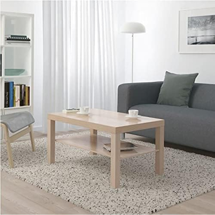Журнальний столик IKEA Lack 90x55 см під дуб, біла морилка 503.190.29