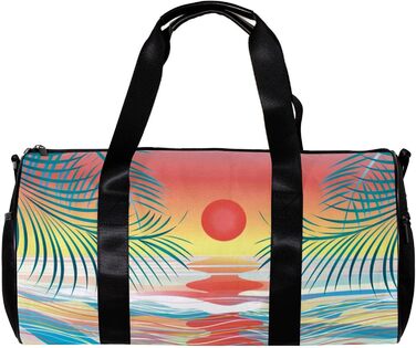 Спортивна сумка, маленька дорожня сумка, сумка для шопінгу та йоги, з дизайном природи, моря, сонця, для фітнесу на відкритому повітрі, ручна поклажа