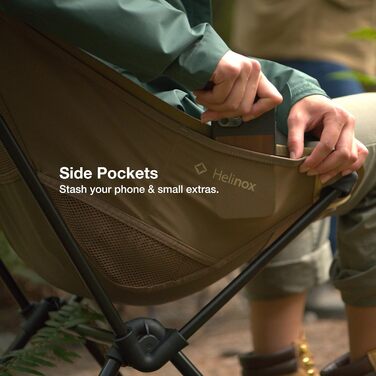 Крісло Helinox Sunset Завдяки своїй подовженій конструкції це крісло може бути найкращим поєднанням місця для зберігання, комфорту та підтримки (чорне кишені)