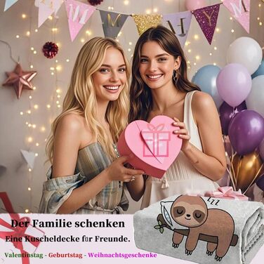 Подарунок на день народження для жінки, ковдра з лінивцем 150x200 см. Смішні подарунки для жінок та чоловіків, подарунок на день народження для мами, дівчини, дружини, дівчини, сестри, колеги, м&39яка ковдра 150*200 см.