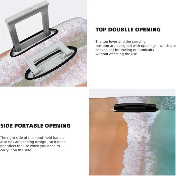 Чохол для валізи з романтичним пляжним принтом, еластичний захист від подряпин та пилу, чорний, розмір 95