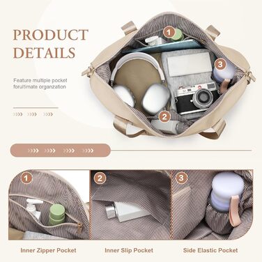 Жіноча дорожня сумка VNINE, ручна поклажа, спортивна сумка, сумка для вихідних, розширювана сумка для плавання, водонепроникна дорожня сумка, лікарняна сумка, сумка для пологів, бежевий колір