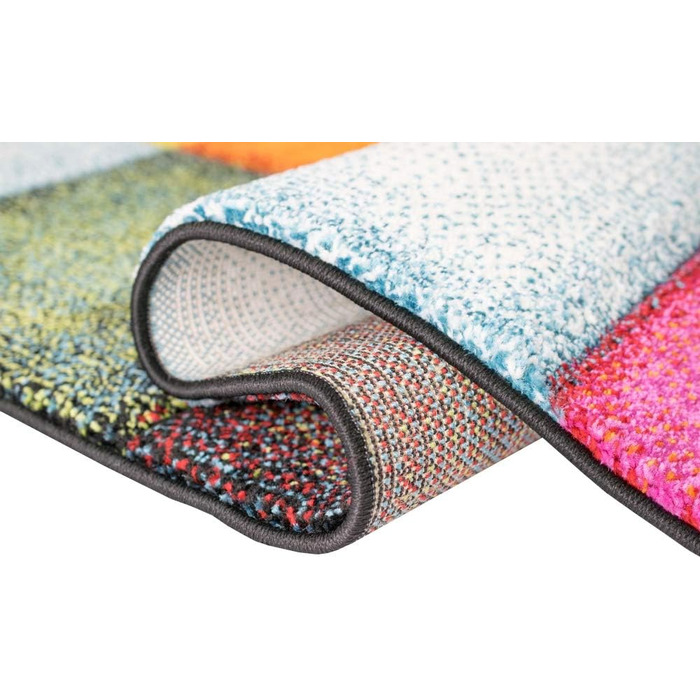 Килим сучасний килим для вітальні в клітинку кольоровий жовтий червоний синій зелений розмір 200 x 290 см 200 x 290 см жовтий, чер