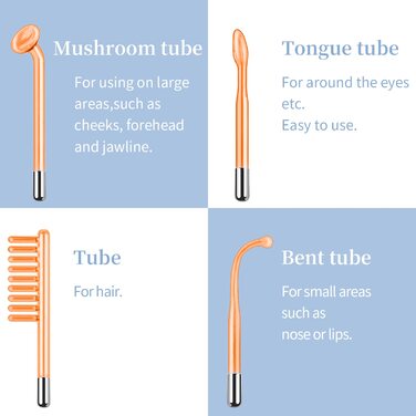 Високочастотний стрижневий апарат для обличчя - високочастотний апарат TUMAKOU - апарат для лікування шкіри з 4 неоновими стрижнями - лікування акне - підтяжка шкіри - зменшення зморшок