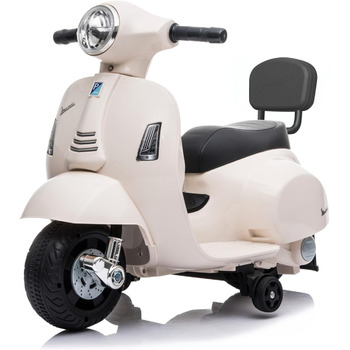 Дитячий електромотоцикл 6 вольт Vespa електричний дитячий самокат від Babycar зі спинкою - електричний дитячий самокат Vespa з нож