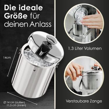 Форма для кубиків льоду Beyond з кришкою та щипцями 100 без бісфенолу А з нержавіючої сталі - охолоджувач для кубиків льоду, з под