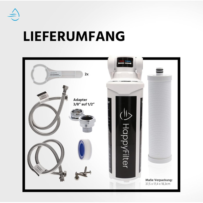 Вапняний фільтр для води HappyFilter не потрібен окремий кран стійкий дизайн більше ніяких кальцинованих кухонних приладів фільтр з активованого вугілля Система швидкої зміни дуже проста установка.