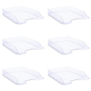 Стандартний прозорий лоток для листів DONAU, 6 предметів, кошик для листів A4, сучасний та штабелюваний, прозорий-кришталево чистий, настільний лоток, полістирол, 7470001PL-37