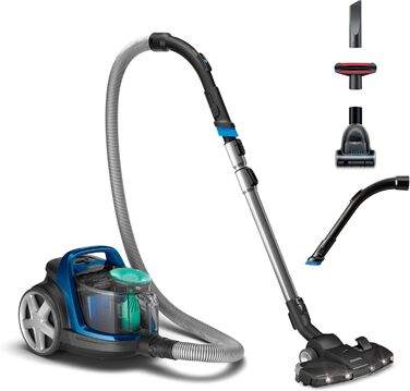 Пилосос без мішка PHILIPS серії 5000 - компактний, потужність всмоктування 900 Вт, PowerCyclone 7, світлодіодна насадка TriActive,