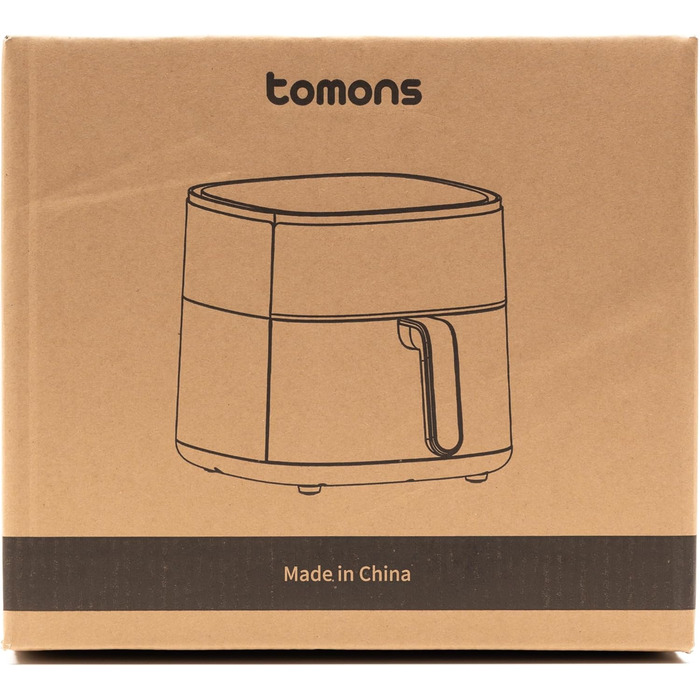 Аерофритюрниця Tomons 6 л, фритюрниця Фритюрниця з гарячим повітрям Фритюрниця з оглядовим вікном Цифровий світлодіодний сенсорний екран, програми 8 в 1 фритюрниця, регульований контроль температури