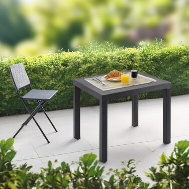 Садовий стіл Spetebo прямокутний пластиковий 78 x 65 см - антрацит - кемпінговий стіл у класичному дизайні - балконний стіл, стіл для патіо, садовий стіл для використання на вулиці