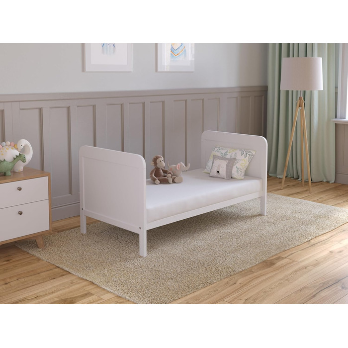 Дитяче ліжечко/спальне місце Love For Sleep 120x60 см з матрацом - Дерев&39яне дитяче ліжко, біле, Повний комплект дитячого ліжка - Розкладне ліжечко, біле, без шухляди