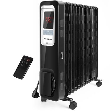 Енергозберігаючий масляний радіатор потужністю 2500 Вт, електричний РК-обігрівач з 13 ребрами, 4 режими нагріву, термостат, пульт дистанційного керування, захист від перегріву, електричний радіаторний обігрівач, 33JHH -