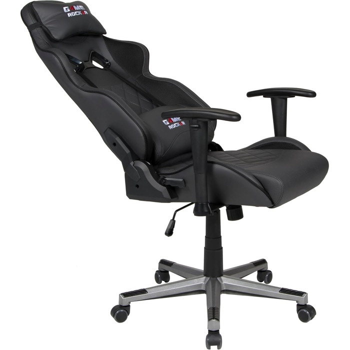 Ігрове крісло GAME ROCKER G-20 зі штучної шкіри чорного/антрацитового кольору, вантажопідйомність до 110 кг
