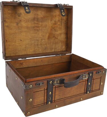 Дерев&39яний футляр для зберігання сумок Taidda у вінтажному стилі, багатофункціональна портативна валіза з виглядом вживаного одягу, органайзер для одягу, іграшок та фотореквізиту з сільським дизайном (великий)