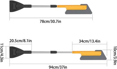 Снігова щітка MiOYOOW, подовжувальний скребок для зняття снігового льоду без подряпин для снігу, льоду та інею