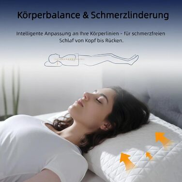 Подушки EGO Home 40x80 см, комплект з 2 шт. з подрібненою піною з ефектом пам&39яті, подушки для шиї для сну на спині та животі, подушки з піни з ефектом пам&39яті 80x40 см, 2 подушки для сну на боці з чохлами, що праються, 40x80 см - 2 шт.