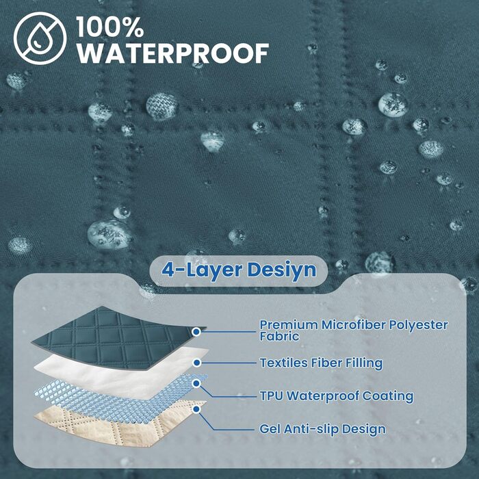 Водонепроникний чохол для крісла з 1-місним покриттям, чохол для крісла-реклайнера з кишенями, протиковзкий та стійкий до подряпин чохол для крісла, чохол для крісла з підлокітниками, підходить для дітей та домашніх тварин, темно-зелений, 1-місний (Д 59 с