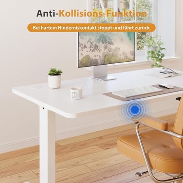 Стіл з регульованою висотою 120 x 60 см, стіл з електричним регулюванням висоти та функцією пам&39яті, стіл для роботи стоячи, регульований стіл, комп&39ютерний стіл для офісу, стіл для роботи стоячи, білий 120 x 60 см