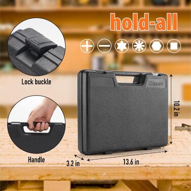 Набір магнітних викруток Sinoer 70 предметів у кейсі плоскі, хрестоподібні, Torx, шестигранники, квадратні, Pozidriv та прецизійні викрутки