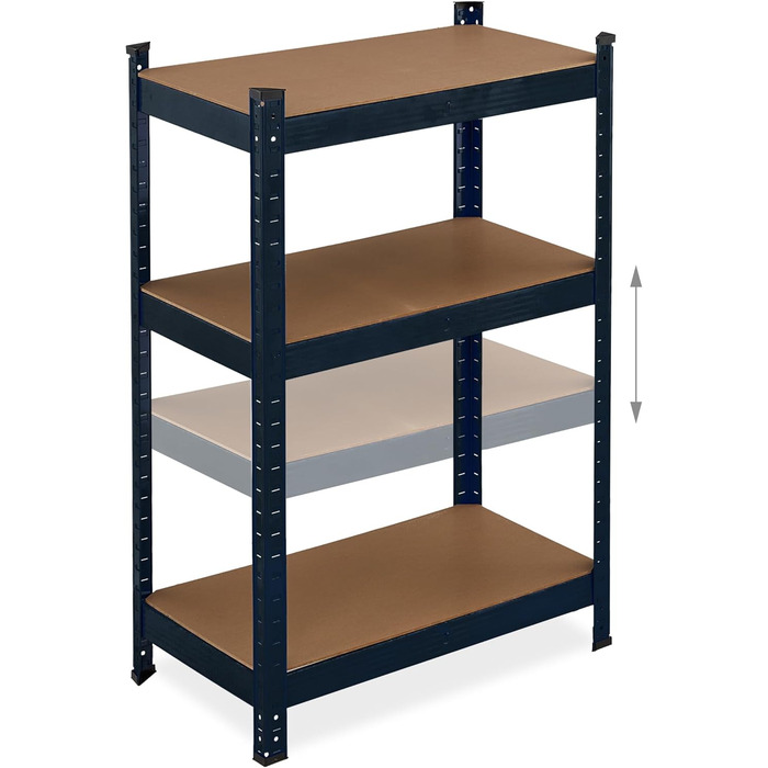 Полиця для зберігання Relaxdays для важких умов експлуатації, 5 ярусів, ВШХ 180x70x30 см, вантажопідйомність 500 кг, сталь, чорна
