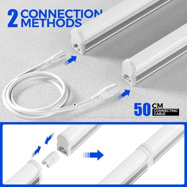 Світлодіодний світильник Barrina T5 117 см, 20 Вт, 2200 лм, 6500 К, супер яскравий білий льоховий світильник. Світлодіодний трубчастий світильник для кухні, вітальні, спальні, їдальні, балкону, коридору, гаражу, підвалу, з можливістю підключення, підключе