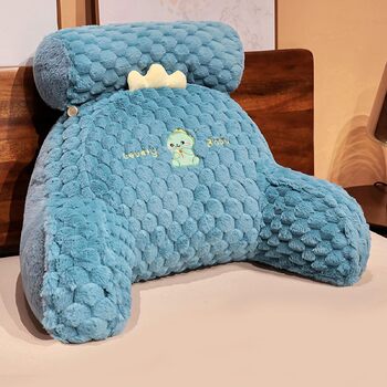 Подушка для читання, велика спинна подушка для сидіння в ліжку, велика клиноподібна спинка для дорослих та дітей з підлокітниками, опора для спини дивана та ліжка, подушка для підтримки спини (Розмір 7550 см, Колір Синій) 7550 см Синій