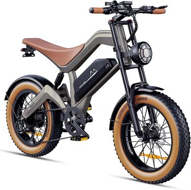 Чоловічий електровелосипед з акумулятором 48V 18.2AH (запас ходу до 161 км), повнопідвісний електровелосипед для дорослих, гідравлічні гальма, РК-дисплей, NFC-карта, шини для фетбайків 20x4.0 дюймів, універсальний.