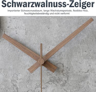 Настінний годинник Stellarize Великий без цокання Сучасний дерев'яний 3D кухонний годинник для вітальні дитячої кімнати офісу (30