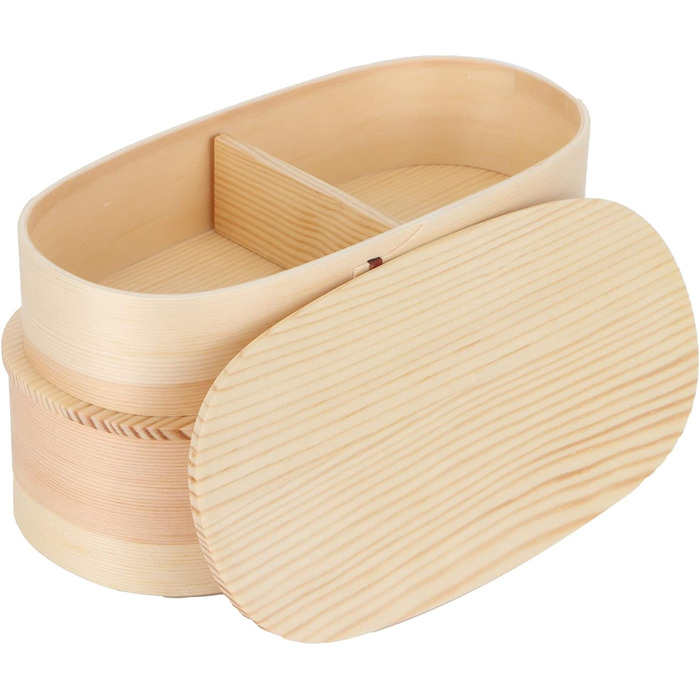 Ланчбокс портативний контейнер, японський стиль, дерев&39яний набір ланчбоксів, двошаровий, з роздільником для учнівських пікніків (1)