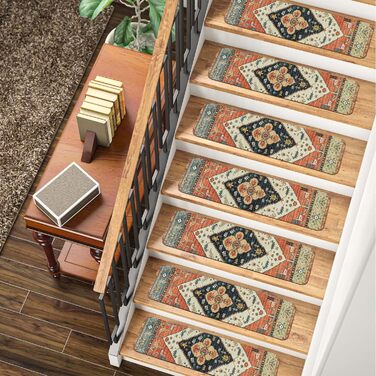 Килимки для сходів OJIA Extra Non-Slip Carpet для дерев&39яних сходів, 76,2 x 20,3 см, для використання в приміщенні, нековзні доріжки для сходів, гумові килимки безпеки для собак, дітей та людей похилого віку, , східний колір