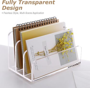 Акрилові лотки для листів SANRUI, настільний лоток для листів для офісу, дому та школи, розміри (В x Ш x Г) 10,1 x 17,5 x 10,1 см, система для документів 17,5 x 10,1 x 10,1 см