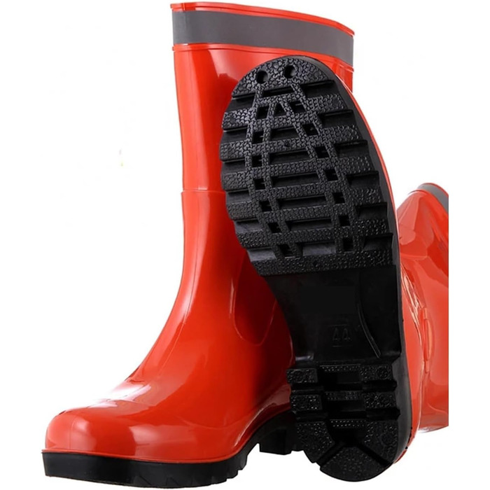 Чоловічі гумові чоботи з ПВХ, заввишки до литки, водонепроникні, безшовні, нековзні, м&39які, для використання на вулиці, гумові чоботи для дорослих, розмір 42 EU, помаранчеві