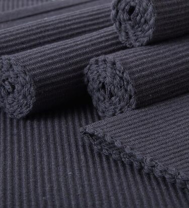 Ребристі бавовняні підстилки Encasa (набір з 6 шт. ) - однотонний сірий 48x33 см Понад 20 сучасних кольорів і тканих дизайнів. Тка