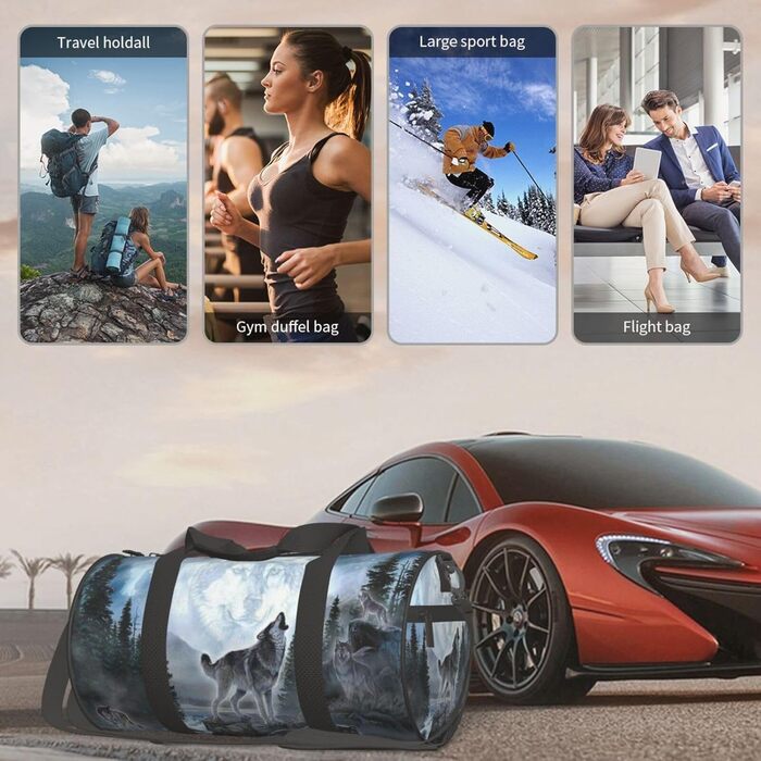 Містка дорожня сумка Moon Wolf, легка та довговічна, ідеальний подарунок для подорожей, походів, відряджень та іншого, універсальний розмір