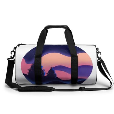 Універсальна дорожня сумка, фіолетовий градієнт, новорічний мотив, спортивна сумка для чоловіків та жінок, сумка-мішок, спортивна сумка