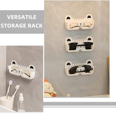 Тримач для сонцезахисних окулярів Tofficu, настінний, у формі кота, органайзер для окулярів, пластик, білий, компактний, для дому та офісу