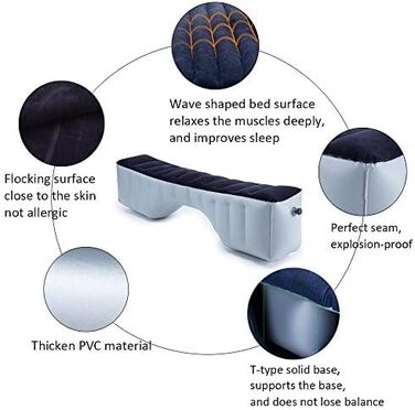 Надувний матрац FMS для автомобіля, підходить для позашляховиків/MVP/седанів, автомобільних матраців для подорожей тощо.