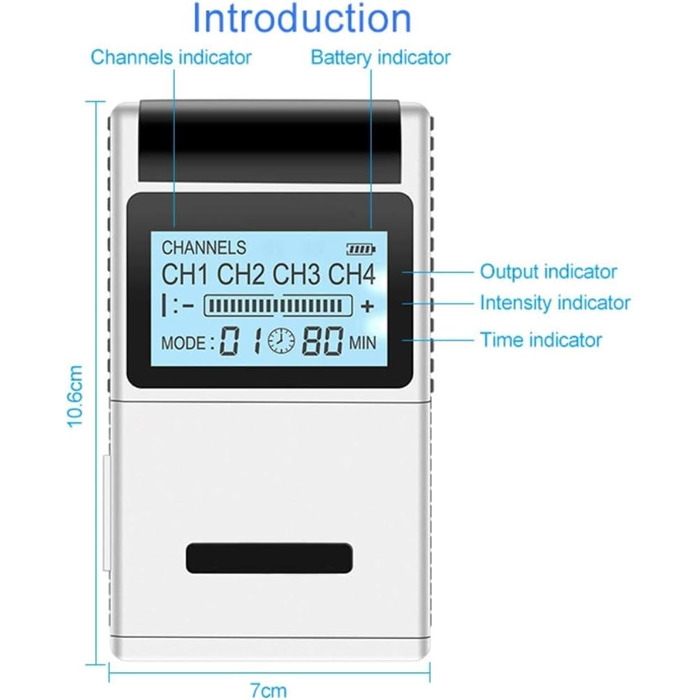 Пристрій SETSCZY EMS Tens Міостимулятор Цифрова терапія Акупунктура всього тіла Масаж Лікування болю та реабілітація при болях у спині, плечах, ногах та м'язах