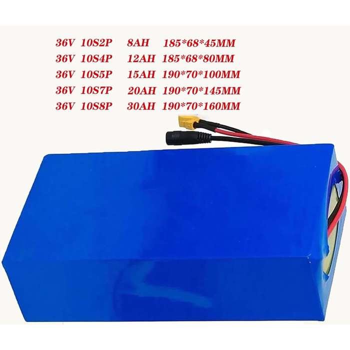 Акумулятор для електровелосипеда Літій-іонний акумулятор для електровелосипеда для велосипедного двигуна потужністю 750W 500W 250W 200W, із зарядним пристроєм 36V 8Ah XT60, 36V 8Ah 36V 12Ah 36V 15Ah 36V 20Ah 36V 30Ah