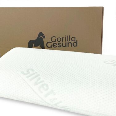 Ортопедична подушка для шиї Silver Neck - в&39язкопружна подушка, подушка з піни з ефектом пам&39яті з чохлом Silver & Life - 70x34 см - висота 13 см 70 x 34 см, висота 13 см