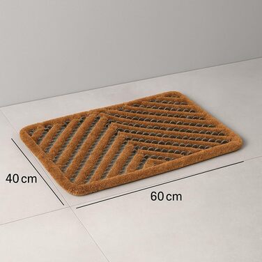 Килимок для вулиці Astra, килимок з кокосового волокна, килимок для вловлювання бруду, килимок зі щітки, всепогодний килимок - міцний натуральний килимок для дверей, 40x60 см (прямокутний)