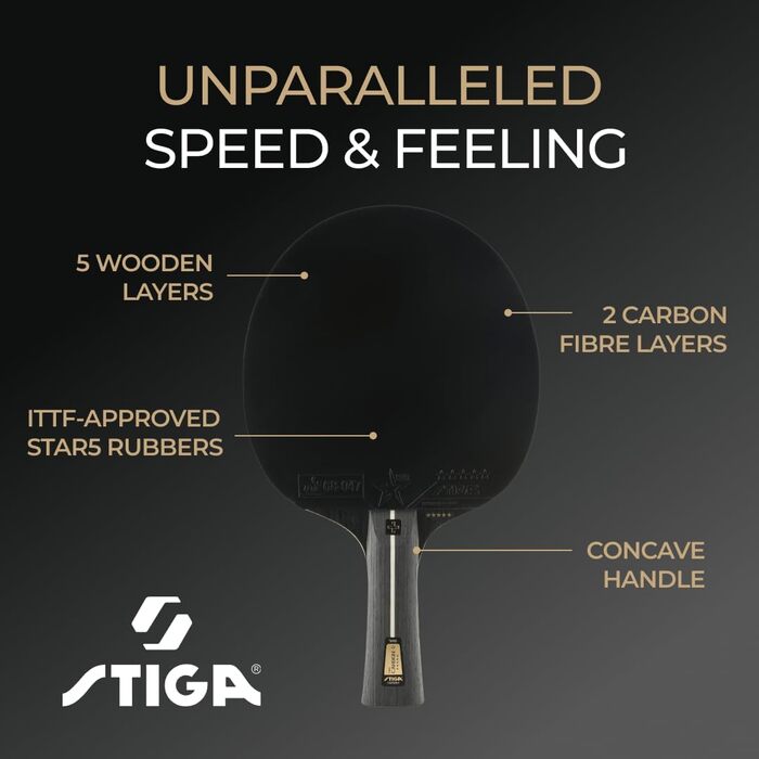 Тенісна ракетка STIGA Pro Carbon — для досвідчених атакуючих гравців