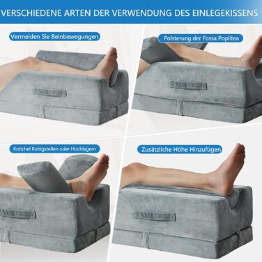 Ергономічна подушка для підняття ніг з регулюванням висоти, для використання після операцій, травм або для відпочинку - подушка для підняття ніг, подушка для лімфодренажу для підняття ніг