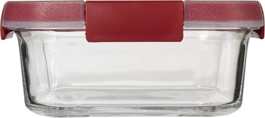 Контейнер для приготування їжі Keter Cook Glas, прозорий/червоний, 33 x 18 x 10.7 см, Скло Smart Glass, 0.7 л, окремо